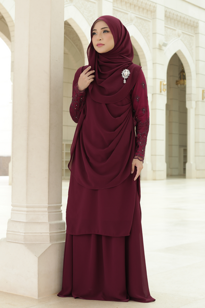 ELINA KURUNG - Burgundy